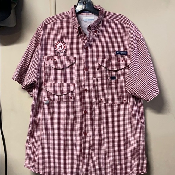 Mens Columbia PFG Crimson Tide Alabama Shirt - Picture 1 of 6